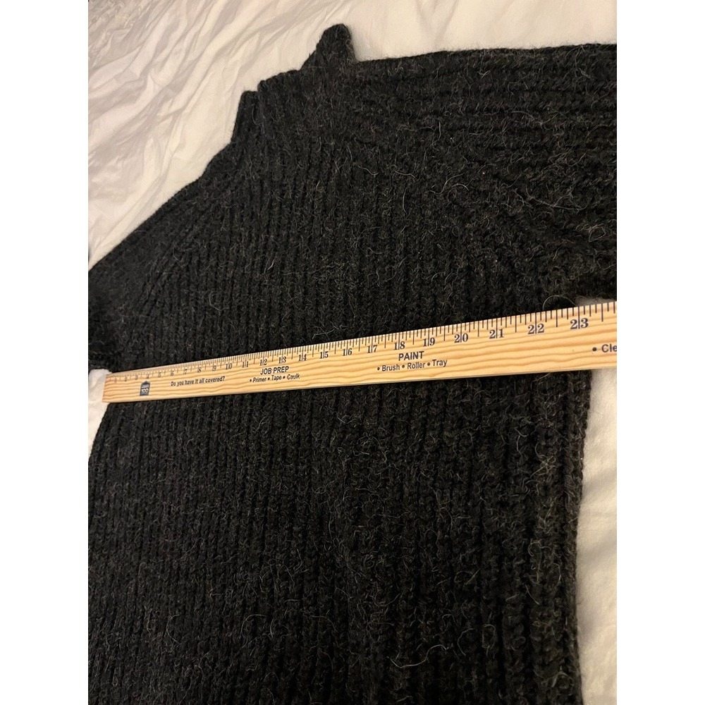 Lauren Ralph Lauren Wool Alpaca Blend Mock Neck Sweater Gray L Cozy Fisherman - Picture 3 of 6